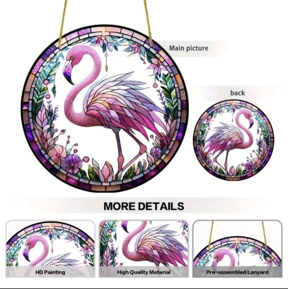 Pink Flamingo Acrylic Suncatcher - Picture 7 of 9